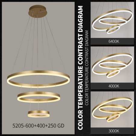 Lustra LED Minimalist Ring Cu Telecomanda Wifi 2 4G Gold Lumina Rece