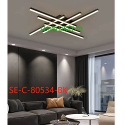 Lustra LED cu Telecomanda wifi 2.4G lumina/rece/calda/neutra intensitate reglabila Neagra