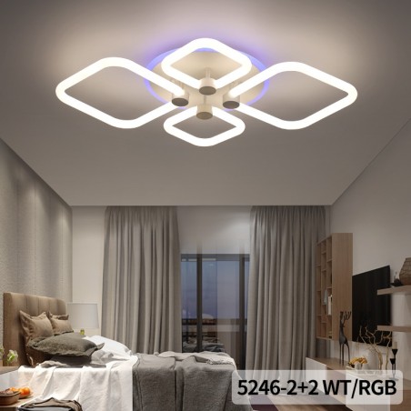 Lustra LED cu 4 Patrate lumina 360 grade RGB Telecomanda 2.4G lumina rece/calda/neutra intensitate reglabila
