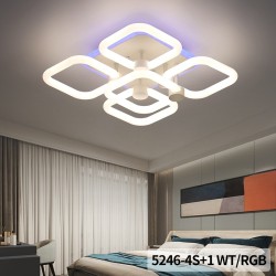 Lustra LED cu 5 Patrate lumina 360 grade RGB Telecomanda 2.4G lumina rece/calda/neutra intensitate reglabila