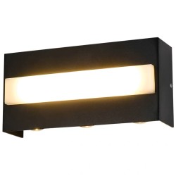 Aplica LED Perete Negru IP65 Moderna 12W Lumina calda