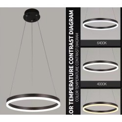 Lustra LED Minimalist Ring cu Telecomanda wifi 2.4G Maro lumina/rece/calda/neutra intensitate reglabila