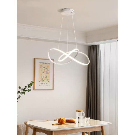 Lustra LED Infinity Cristal Alb cu Telecomanda wifi 2.4G cu lumina/rece/calda/neutra intensitate reglabila