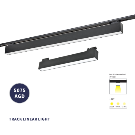 Proiector LED Sina Liniar NEGRU 48W 120cm 4000K Lumina neutra 220V