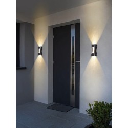 APLICA CU LED 12W NEGRU EXTERIOR LUMINA CALDA