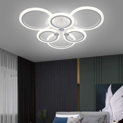 Lustra LED 6 cercuri cu Telecomanda wifi 2.4G cu lumina/rece/calda/neutra intensitate reglabila