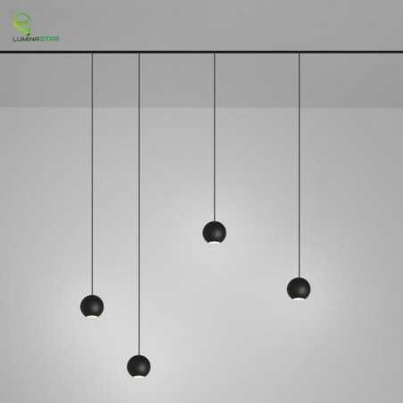 Lustra pendul glob magnetic metal negru 5W cu LED 4000K