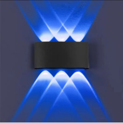 Aplica cu LED Perete Exterior Negru lumina blue