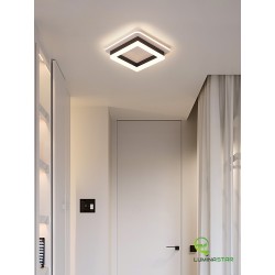 Plafoniera Negru 41W Patrat Led Lumina Calda Neutra Rece