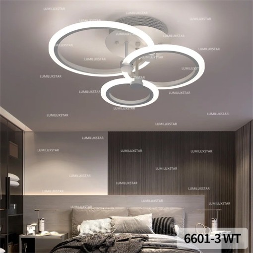 Lustra LED 3 cercuri Telecomanda wifi 2.4G cu lumina/rece/calda/neutra intensitate reglabila