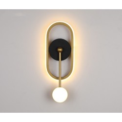 Aplica LED Negru+Gold Moderna Perete 34W,3 Tipuri De Lumina