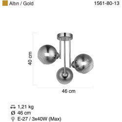 Lustra Gold cu 3 Golb Titan 3xE27 maxim 60W x3