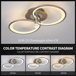 Lustra LED Culoare Sampanie Argintie  cu Telecomanda wifi 2.4G umina/rece/calda/neutra intensitate reglabila