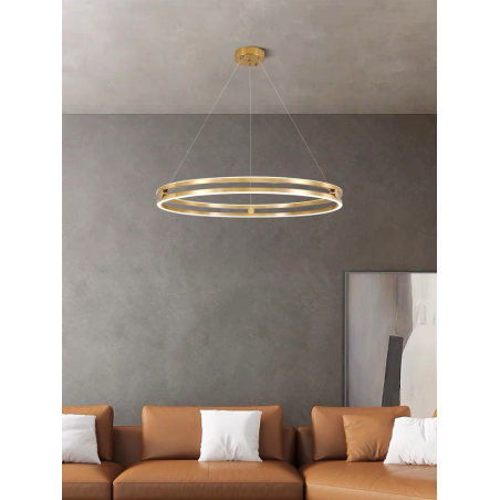 Lustra LED Minimalist Ring Diametru 40cm cu Telecomanda wifi 2.4G Gold lumina/rece/calda/neutra intensitate reglabila