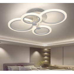Lustra LED 4 cercuri cu Telecomanda wifi 2.4G cu lumina/rece/calda/neutra intensitate reglabila