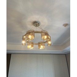 Lustra LED Modern Polish GOLD Glass G9 X 6