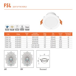 SPOT LED FSL FSD 601 12W 3000K LUMINA CALDA