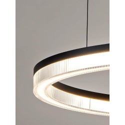 Lustra LED Negru&Alb Minimalist Ring cu Telecomanda wifi 2.4G lumina/rece/calda/neutra intensitate reglabila