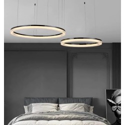 Lustra LED Negru&Alb Minimalist Ring cu Telecomanda wifi 2.4G lumina/rece/calda/neutra intensitate reglabila