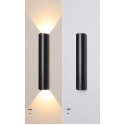 APLICA LED CILINDRIC NEGRU 6W 50CM D6CM LUMINA CALDA