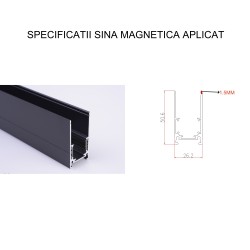 SINA DE 3 METRI APLICAT PENTRU PROIECTOARE MAGNETIC NEGRU