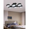 Lustra LED Negru 6x12w Cu Telecomanda wifi 2.4G cu lumina/rece/calda/neutra intensitate reglabila