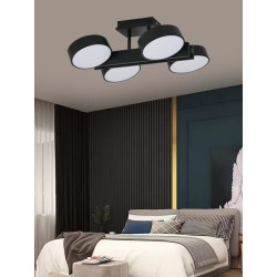 Lustra LED Negru 4x12w Cu Telecomanda wifi 2.4G cu lumina/rece/calda/neutra intensitate reglabila