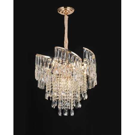 Candelabru de cristal pe lanț D50cm GOLD 8xE14/40W/230V