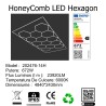 SET HoneyComb LED 14 Hexagoane Luminoase Cu Rama IP65 672W 484 X 243 CM