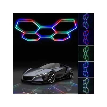 SET HoneyComb LED 5 Hexagoane Luminoase RGB IP65 90W 235 X 164CM