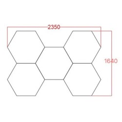 SET HoneyComb LED 5 Hexagoane Luminoase IP65 192W 235 X 164CM