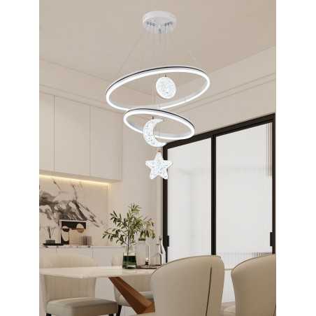 Lustra LED Stele si Luna Cu Telecomanda Moderna 3000k/4000/6500k