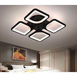 Lustra LED Negru Patrate cu...