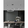 Lustra LED Negru 2 cecuri 60cm+40cmcu Telecomanda wifi 2.4G lumina/rece/calda/neutra intensitate reglabila