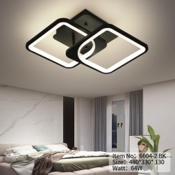 Lustra LED Patrate Negru cu...