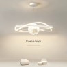 Lustra LED cu Telecomanda wifi 2.4G Negru lumina/rece/calda/neutra intensitate reglabila